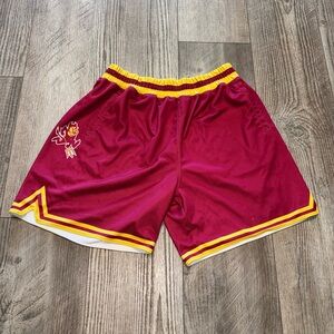 Vintage ASU Arizona State Sun devil maroon and gold basketball shorts XL